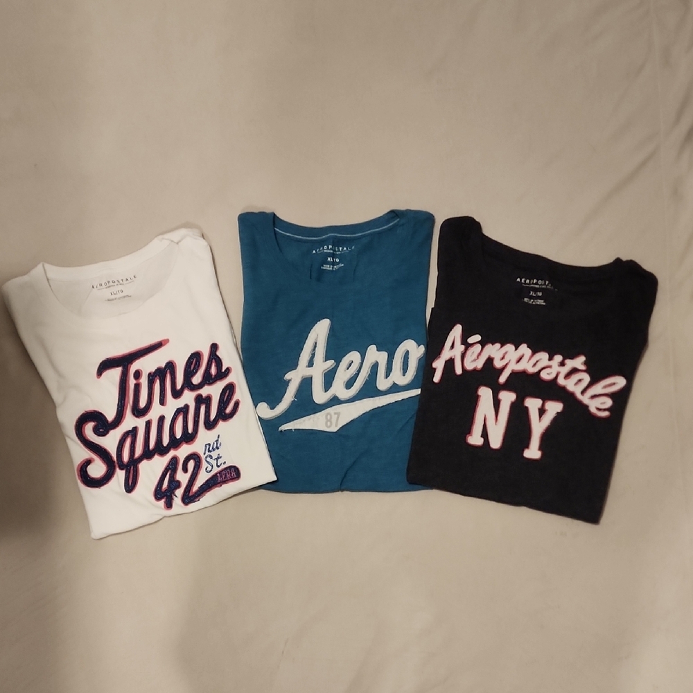 Aeropostale Short Sleeve Tees - White, Teal, and  Black